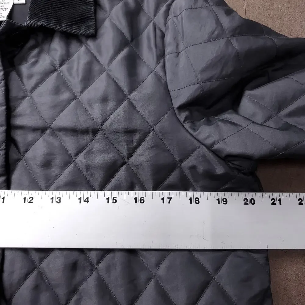 Real Clothes Saks Fifth Ave Petites Jacket Womens S Gray Quilted Collared Preppy